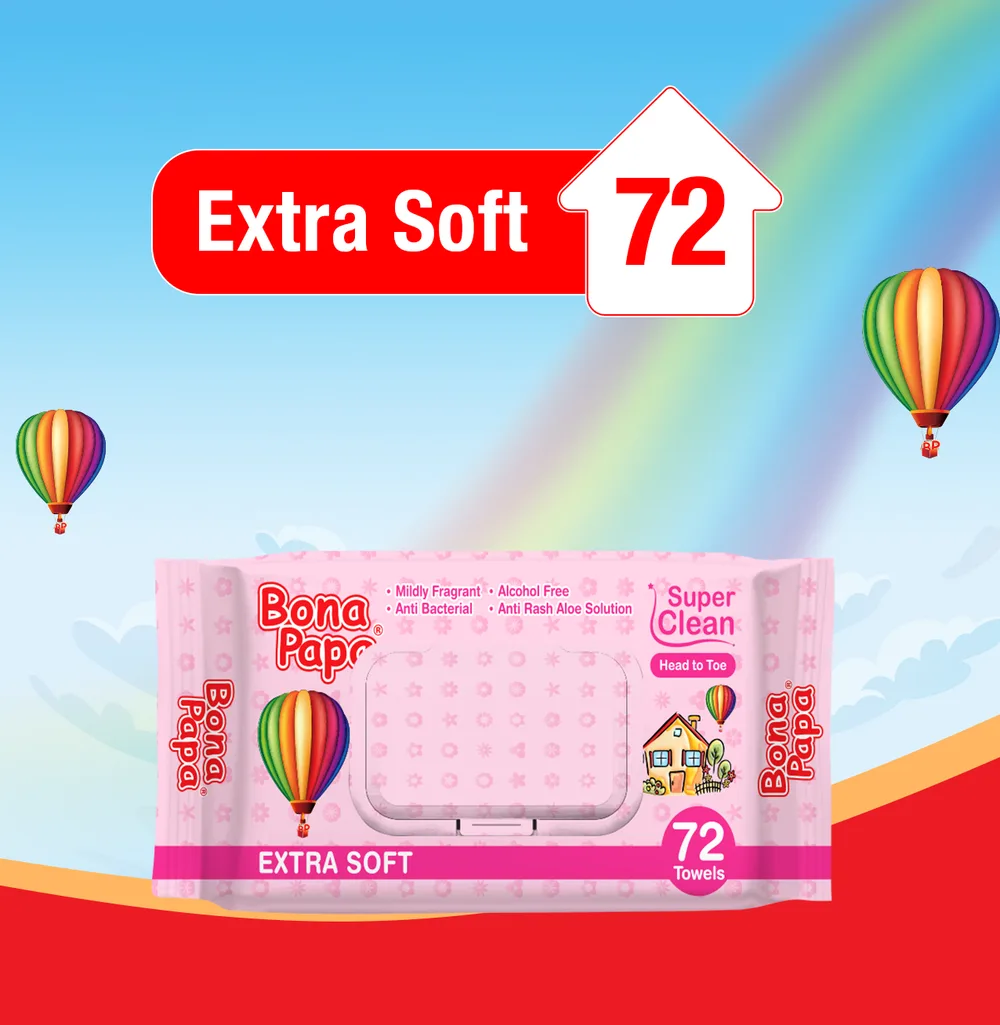 Bona papa wipes 72 pcs (بونا پاپا وائپس)